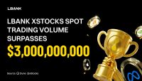 <b>LBank xStock现货交易量超过30亿美元，占据CEX市场</b>